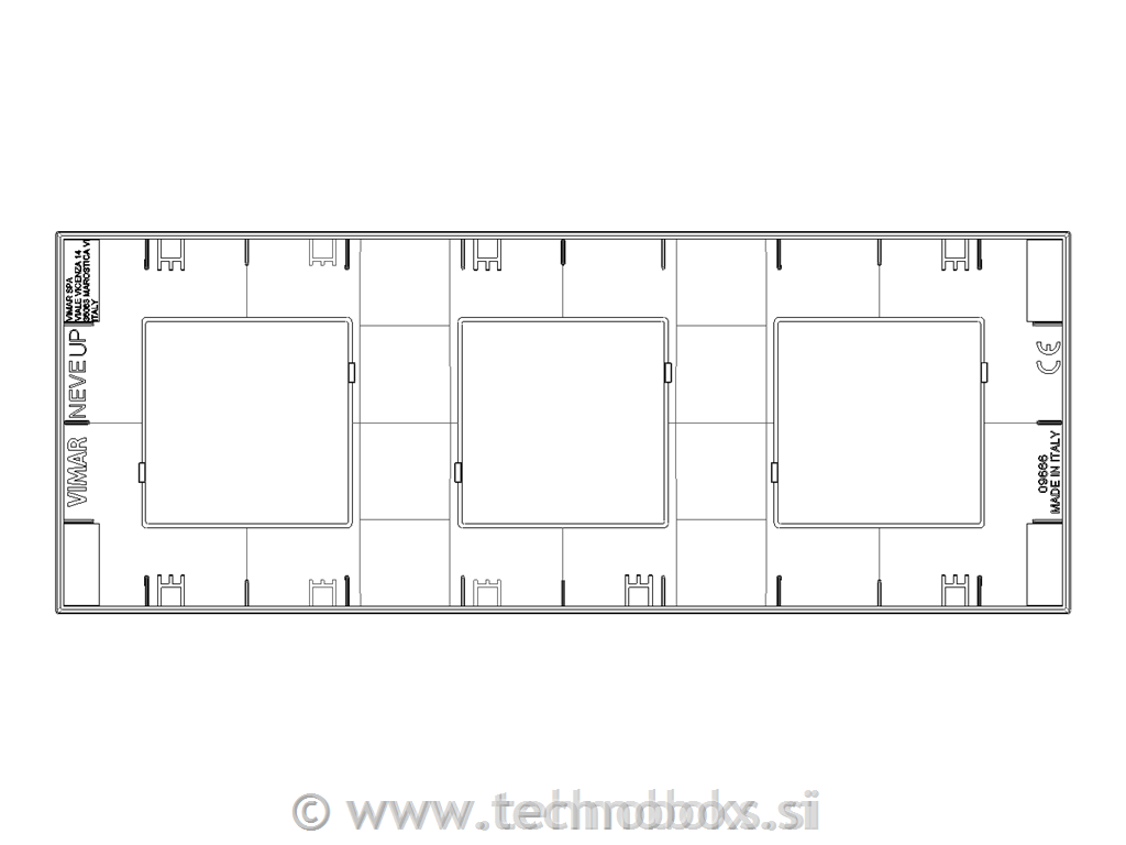 Okvir okrasni 6M (2+2+2)x71mm mat baker