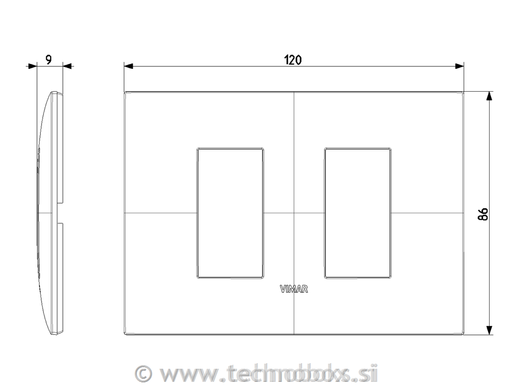 Okrasni okvir 2/1M/3M karbon črn CM