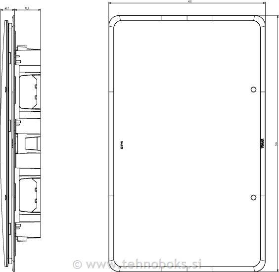 Omarica p/o 72M (4x18M) smok.siva, IP40