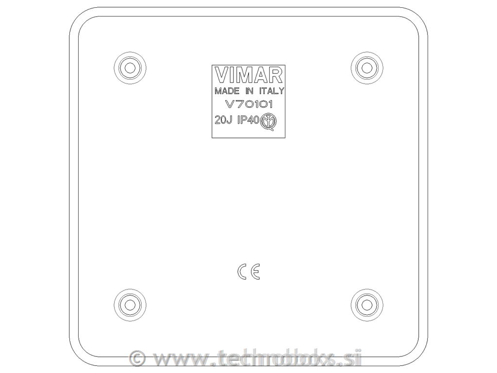Zaščitni pokrov za dozo 92x92mm beli