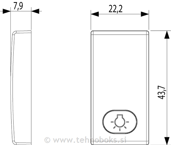 Tipka VIMAR Olana 1M simbol luč srebrna