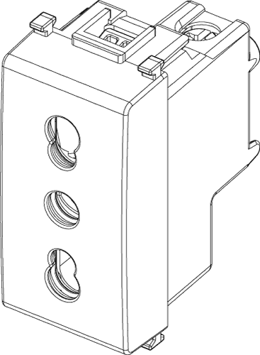 Vtičnica euro 1M 14203 rdeča