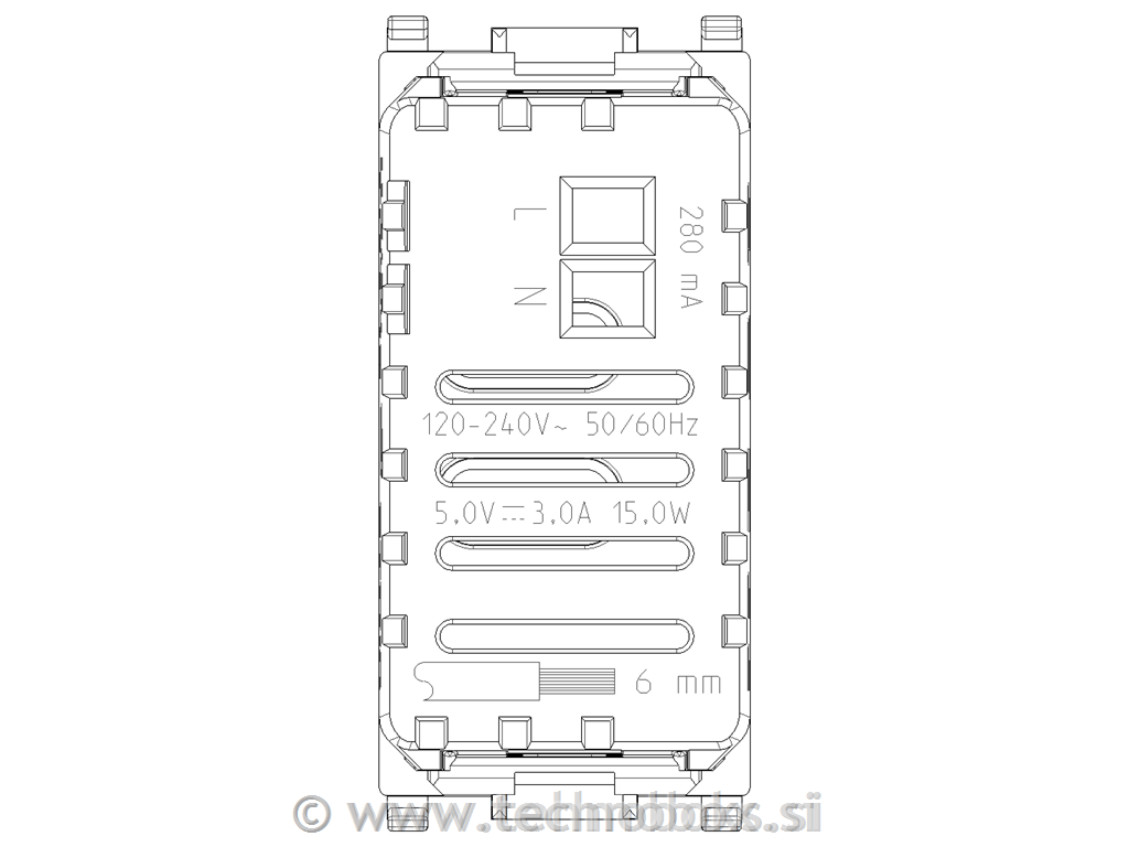 Vtičnica USB 5V 3A 1M C+C 14292.CC
