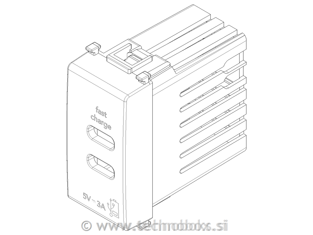 Vtičnica USB 5V 3A 1M C+C 14292.CC
