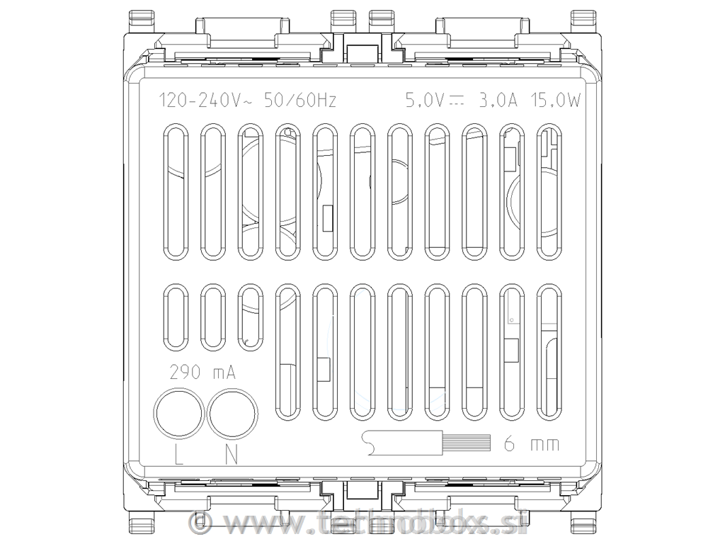 Vtičnica USB A+C 5V 3A 14295.AC beli