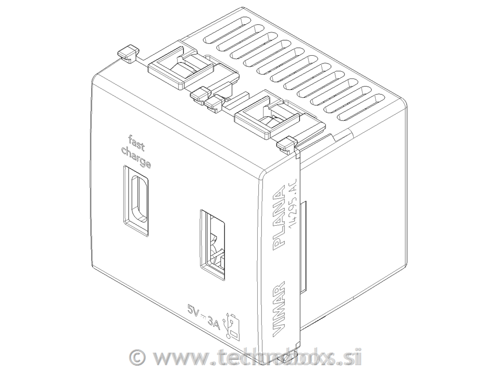 Vtičnica USB A+C 5V 3A 14295.AC beli