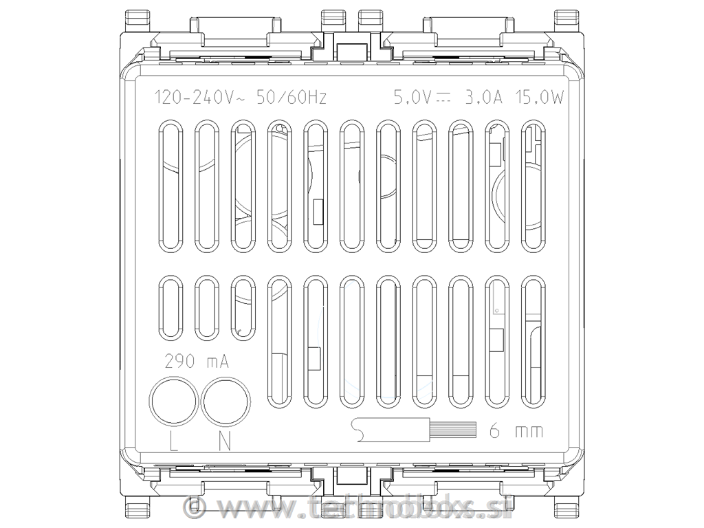 Vtičnica USB 2M C+C 5V 3A 14295.CC beli