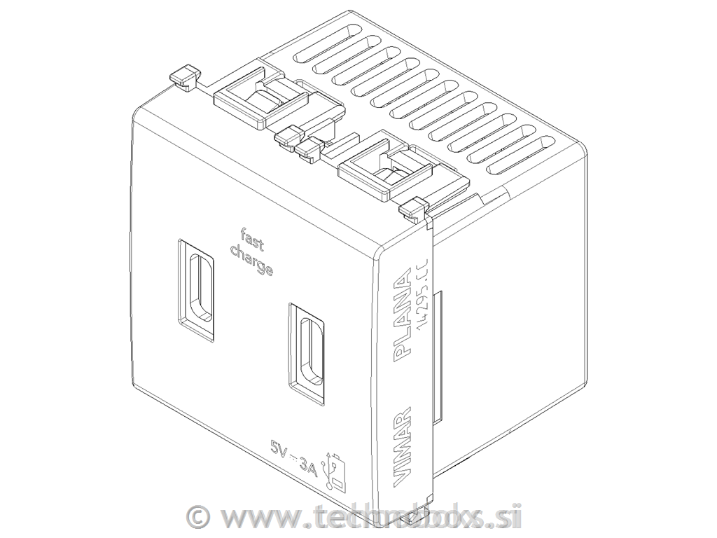 Vtičnica USB 2M C+C 5V 3A 14295.CC beli