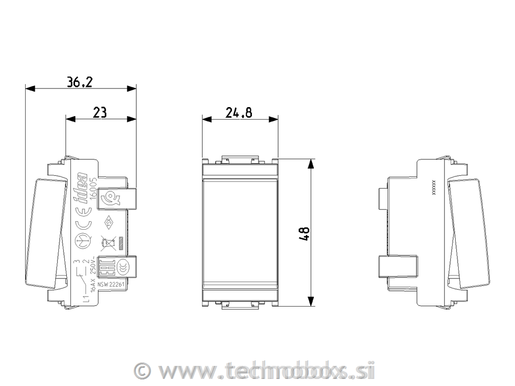 Stikalo menjalno 16A 1M 16005 bež