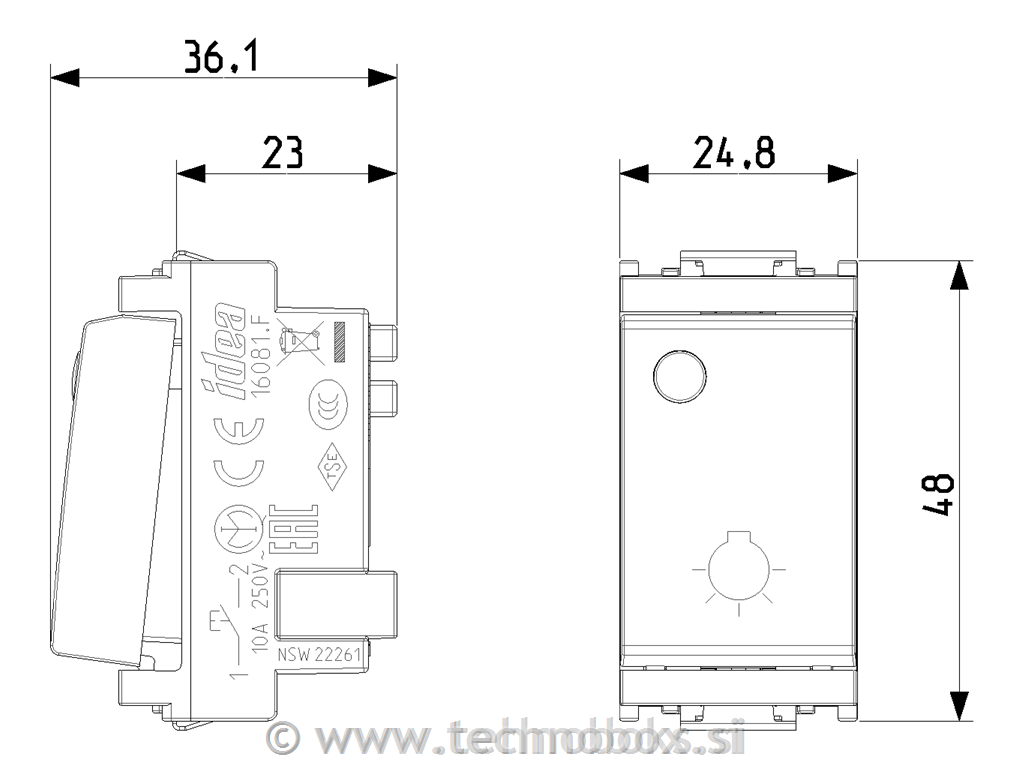 Tipkalo simbol luč osvetljeno 1M 16081.F