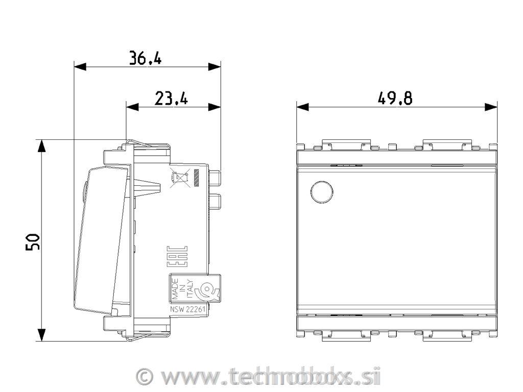 Tipkalo IDEA 1PNO 10A 2M BEŽ