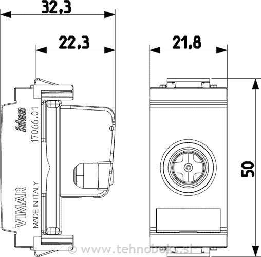 Vtičnica TV 1M končna 17066.01.B bež