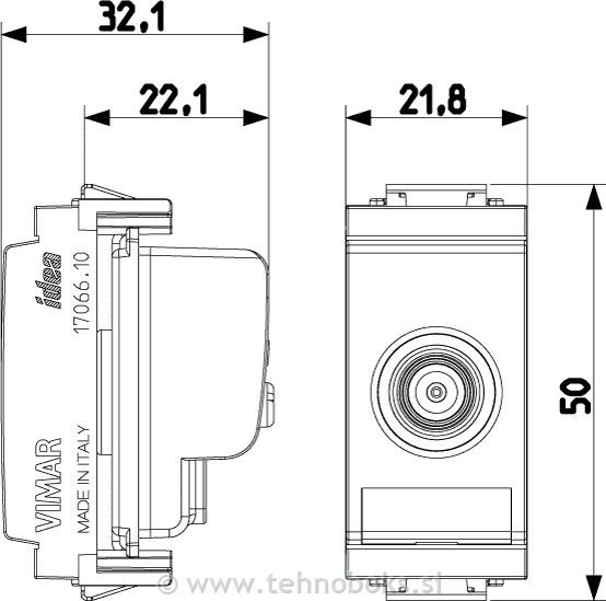 Vtičnica TV -RD-SAT 1M prehodna bež