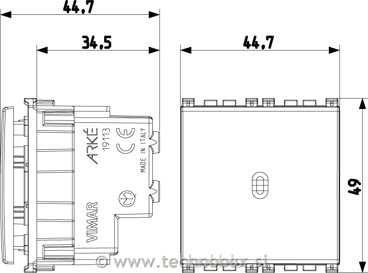 Stikalo Axial 1P 16A križno 2M