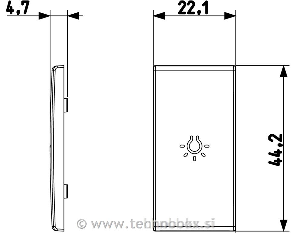 Tipka za Axial stikalo 1M simbol luč