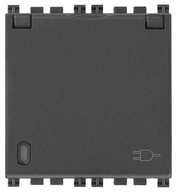 Vtičnica šuko 2M siva s pokrovom 19208.C