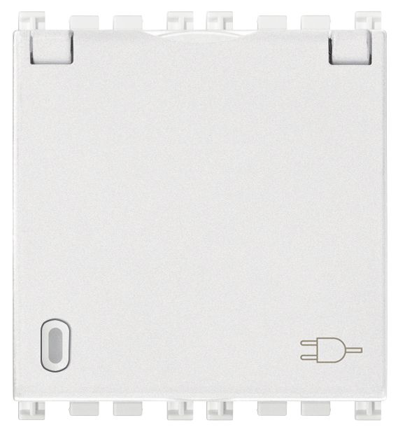 Vtičnica šuko 2M s pokrov bela 19208.C.B