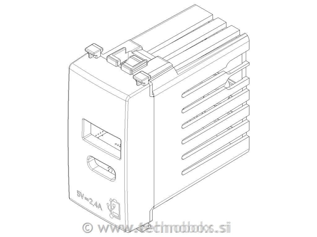 Vtičnica USB 2,4A 1M A+C 5V bel