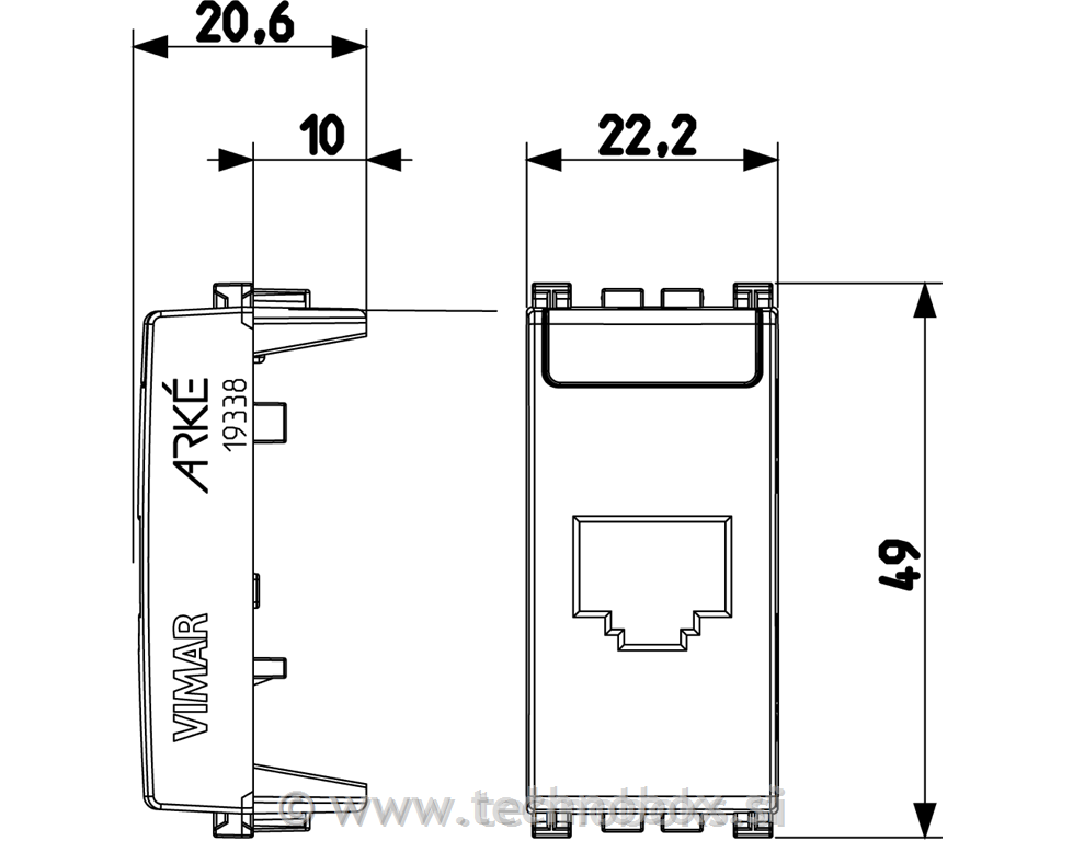 Adapter RJ45 ARKE Metal