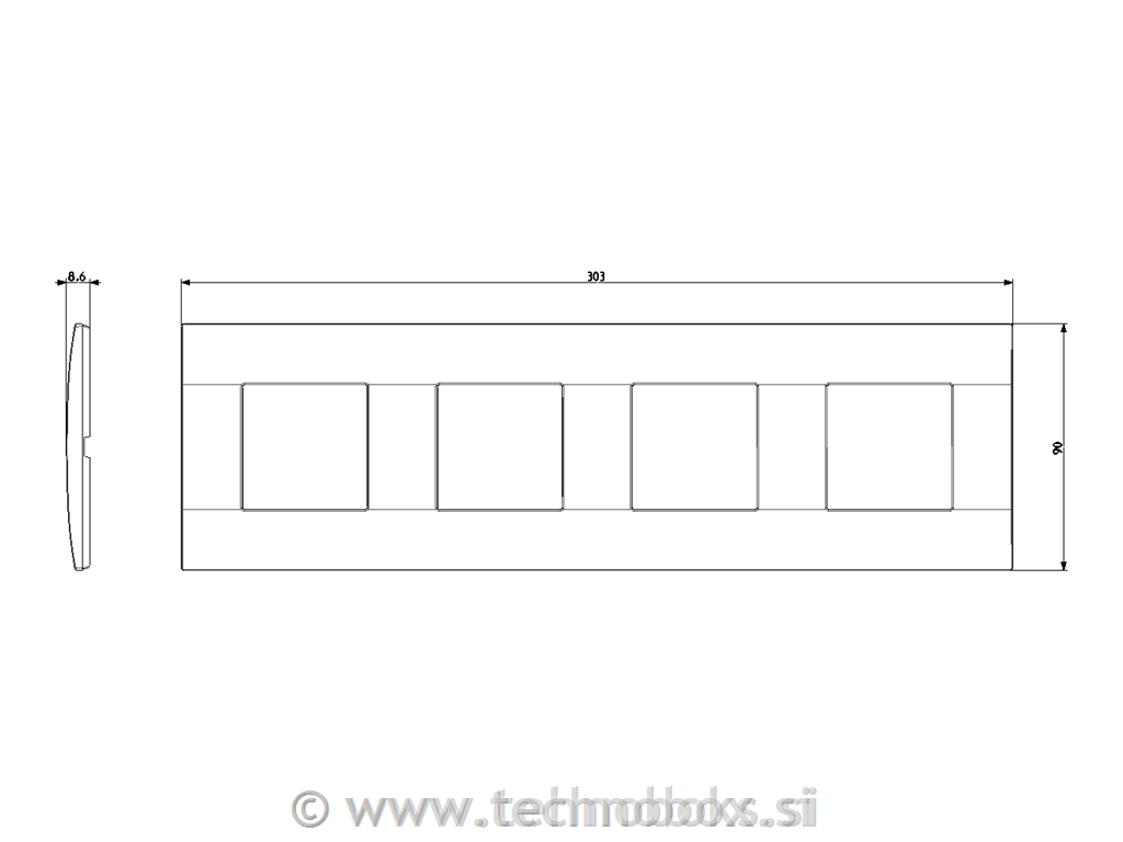 Okrasni okvir 4x2M Black 19669.71