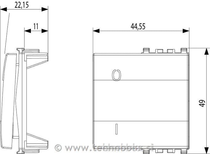 Tipka 2M simbol 0/I bela 20022.99.B