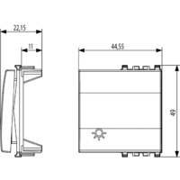 Tipka stikala 2M bela simbol luč