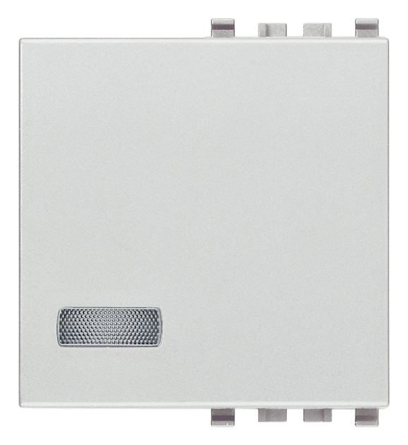 Tipka osvetljena srebrna 2M