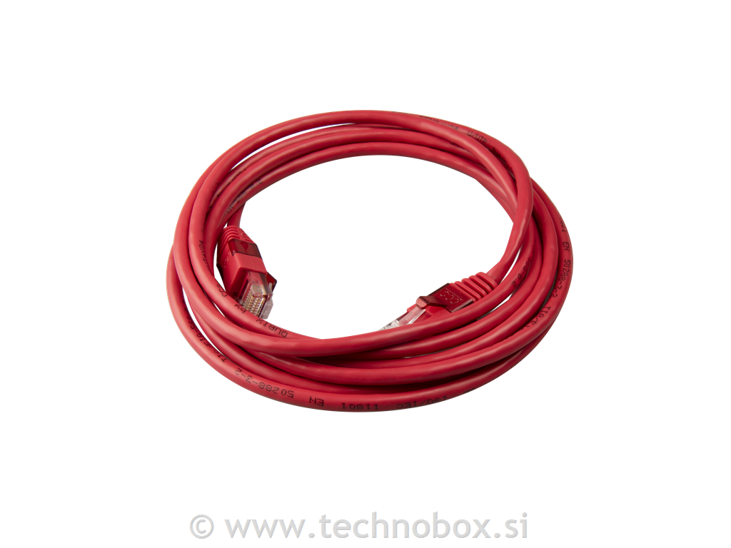 UTP Cat.5E patch kabel FLEX - 3m rdeč
