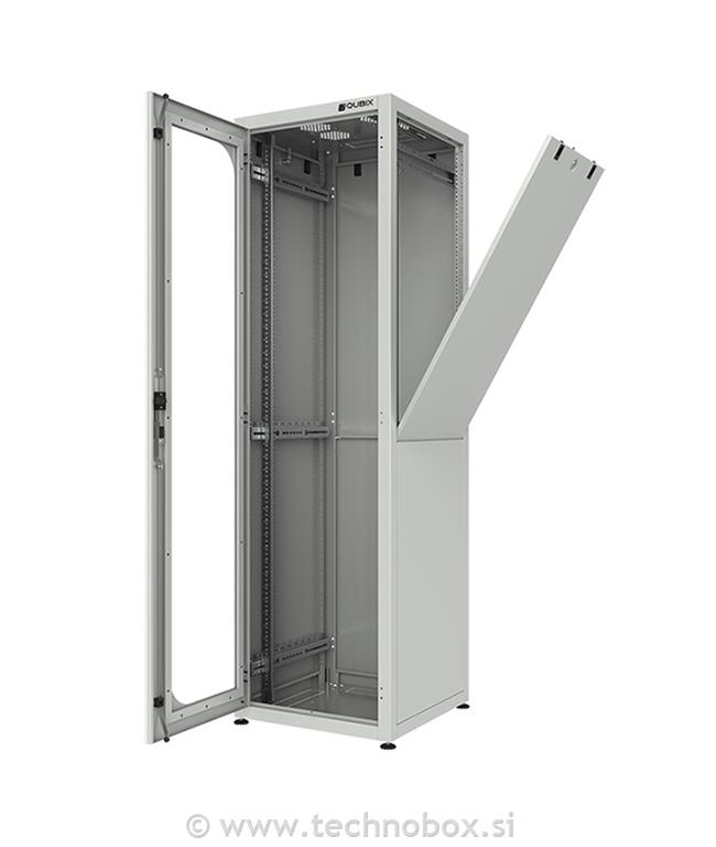 Kabinet 42U 800x800x2000 siv stekl.vrata