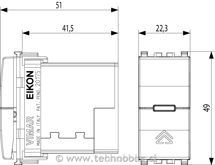 Sprejemnik IR + zatemnilnik beli 20175.B