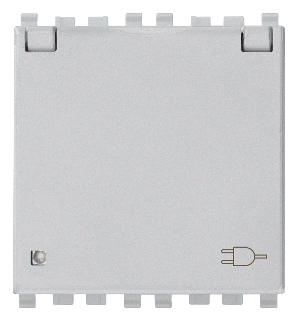 Vtičnica s pokrovom 2M srebrna 20208.C.N