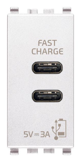 Vtičnica USB 5V3A C+C 1M bela 20292.CC.B