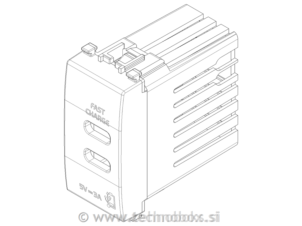 Vtičnica USB 5V 3A C+C 1M črna 20292.CC