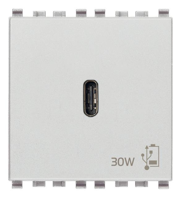 Vtičnica USB 5V 1C 2M srebrna 30W