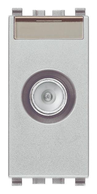 Vtičnica TV prehodna srebrna 1M