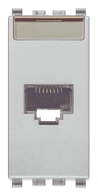 Vratca RJ45 srebrna z modulom CAT6 FTP