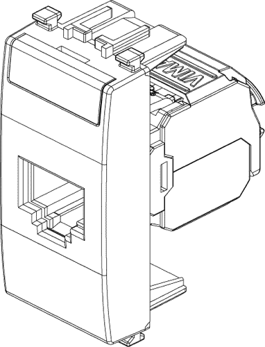 Vratca RJ45 srebrna z modulom CAT6 FTP