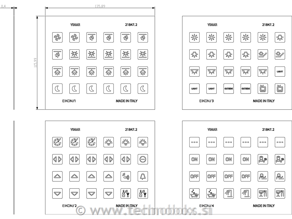 Listi za označbo Eikon Tacti 21847.2