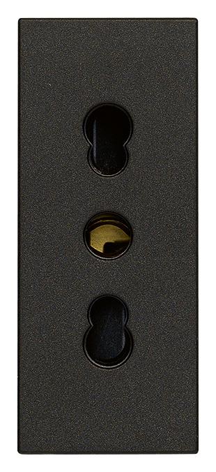 Vtičnica euro 2P+E 16A 1M črna LINEA