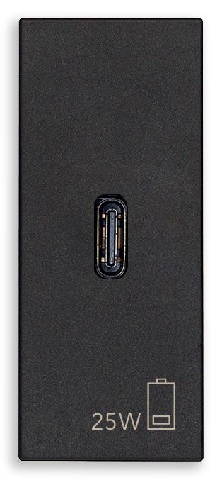 Vtičnica USB C 5V 3A 1M črn LINEA 25W