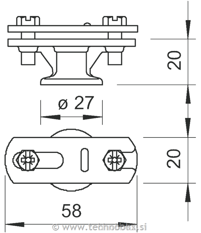 Nosilec vodov za plošč. prevodnik 30mm