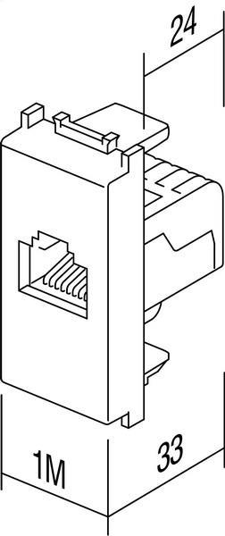 Vtičnica modul računal. RJ45 CAT5 črna