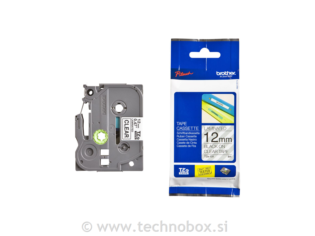 Trak Brother Tze-131 prozoren/črn 12mm