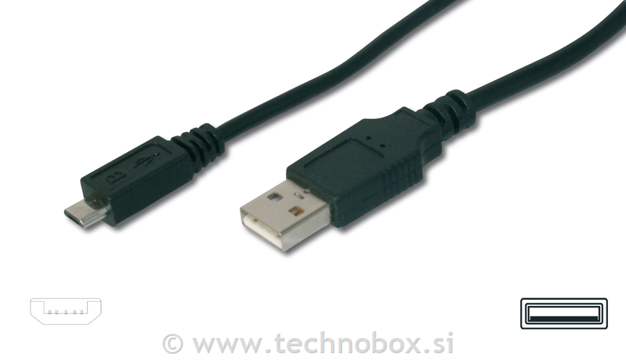 Kabel USB A-B mikro 1m