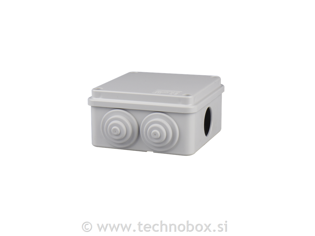Doza N/O 100x100x50 IP55 z uvodnic. siva