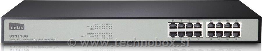 Stikalo NETIS 19" 16x10/100/1000