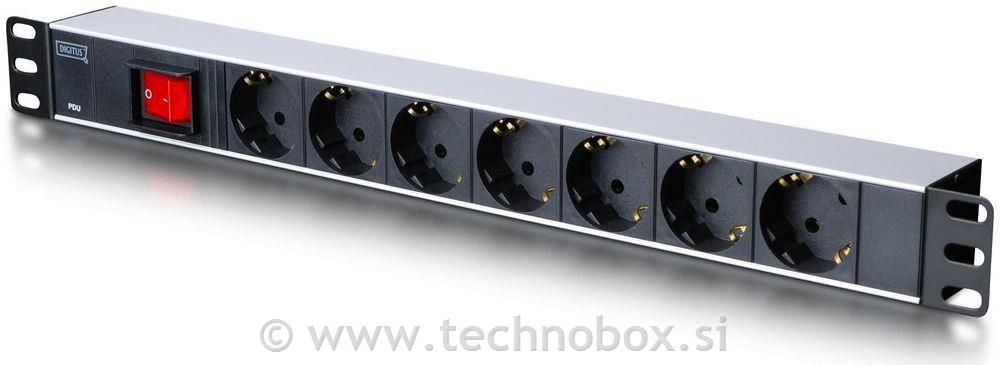 Razdelilec 48cm 1U 7x220V s stikalom