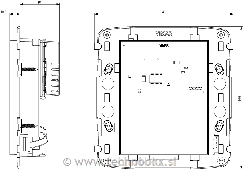 Zaslon na dotik KNX 4,3 in Full Flat bel