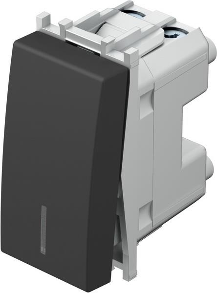 Stikalo modul navadno osvetljeno 1M črno