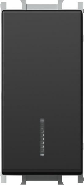 Stikalo modul navadno osvetljeno 1M črno